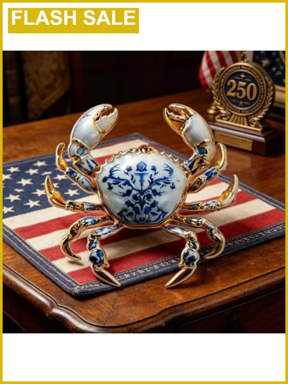 Gold Plated Crab Brooch Pin Lapel Enamel Women Men Ocean Marine